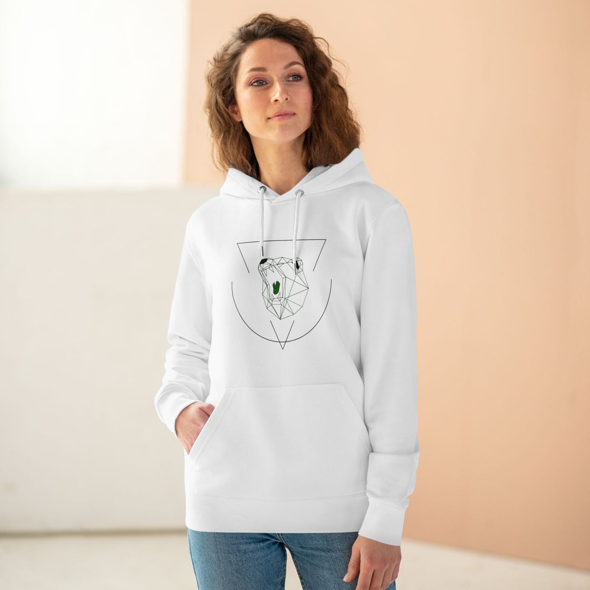 Be_Wai Hoodie - Minimalist Bear Graphic front