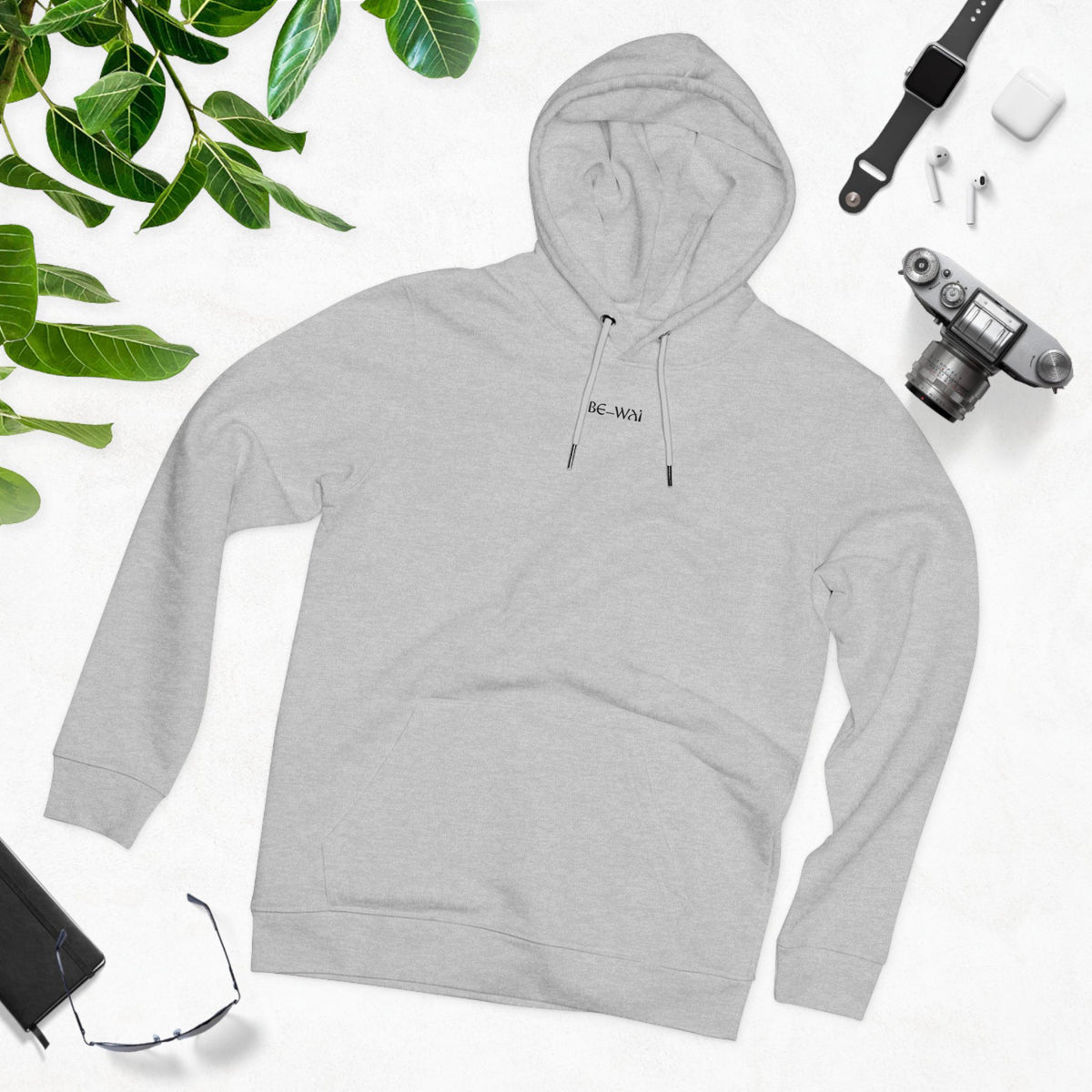 Be_Wai Hoodie - Minimalist Bear Graphic backside