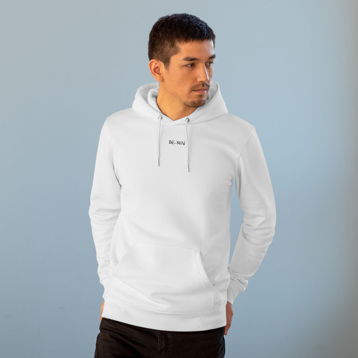 Be_Wai Hoodie - Minimalist Bear Graphic backside