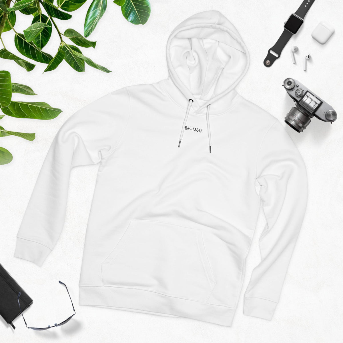 Be_Wai Hoodie - Minimalist Bear Graphic backside